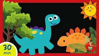 Thumbnail: Cute Dino Peekaboo | High-Contrast Baby Sensory & Calming Music