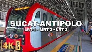 Thumbnail: Traveling from Sucat Station to Antipolo via LRT-1, MRT-3, and LRT-2 | Full Ride Tour | Philippines