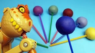 Thumbnail: Explore 8 Emotions With Play-Doh And Lollipops With Dino! 🌈🍭🦖😊😲😍😢😠💪❤️