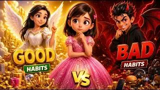 Thumbnail: Good Habits for Kids | Angel vs Devil Story | Hindi Moral Story | ToyStars