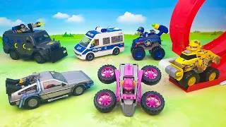 Thumbnail: Paw Patrol competes on monster trucks. The car from Back to the Future comes to the rescue!