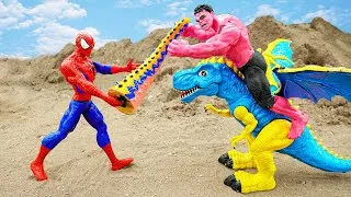 Thumbnail: Spider Man Agains Bad Hulk and T-Rex Dinosaur - Animal Toy for kids | ToyTV khủng long