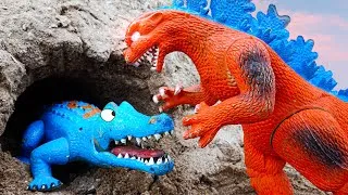 Thumbnail: Naughty Godzilla's Help Little Crocodile - Toy for kids | ToyTV khủng long