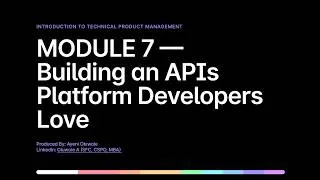 Thumbnail: MODULE 7 — Building a Developer Portal Engineers Love
