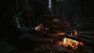 Thumbnail: Solo Bushcraft Survival in the Forest | Shelter Building, Campfire Cooking & Overnight Camping
