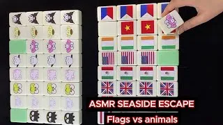 Thumbnail: ASMR SEASIDE ESCAPE - Popular games in China Flags vs Animals #mahjong