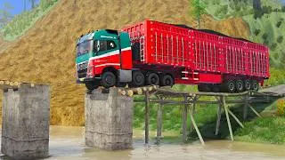 Thumbnail: Can This Heavy Dump Truck Cross the MOST DANGEROUS Broken Bridge - MudRunner