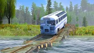 Thumbnail: Crossing the MOST DANGEROUS Collapsed Wooden Bridge by Bus Ever - MudRunner Challenge
