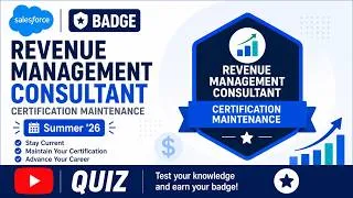 Thumbnail: Revenue Management Consultant Certification Maintenance Summer ’26 | Salesforce Badge | Quiz