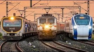 Thumbnail: [16 In 1] Train Videos HIGH SPEED Indian Trains | Vande Bharat + Super Fast Express Trains