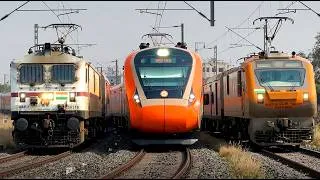 Thumbnail: [19 In 1] Train Videos HIGH SPEED Electric Trains | Rajdhani + Vande Bharat + Super Fast Trains