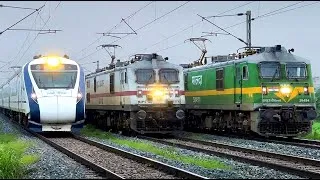 Thumbnail: [17 In 1] Train Videos HIGH SPEED Indian Trains | Vande Bharat + Super Fast Express Trains