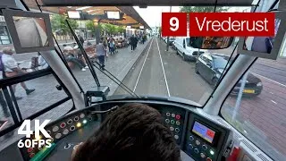 Thumbnail: Busy tram at sunset | 🚊 HTM Line 9 | 4K Tram Cabview | 🇳🇱 The Hague | Siemens Avenio