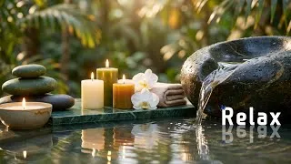 Thumbnail: Relaxing Music + Bamboo Water Sounds 🌿 Ultimate Deep Sleep & Anxiety Relief Ambience - Nature Sounds