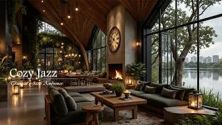 Thumbnail: Cozy Coffee Shop Ambience with Soothing Jazz | Relaxing Jazz in Lakeside for Work, Study & Relax