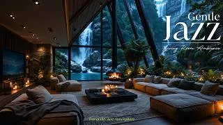 Thumbnail: Cozy Night Jazz in a Forest Living Room | Gentle Jazz for Stress Relief & Work