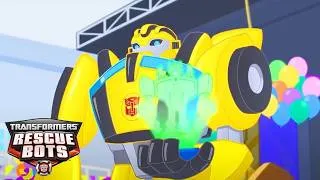 Thumbnail: Bumblebee's SURPRISE Party for the Rescue Bots! 🎉 | Transformers: Rescue Bots | Junior