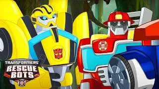 Thumbnail: The Rescue Bots Meet Bumblebee! | Transformers: Rescue Bots | Cartoons for Kids | Junior