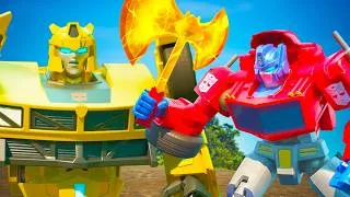 Thumbnail: Optimus Prime UNLOCKS a SUPER UPGRADE on Cyberworld! ⚡🪓 Full Episodes 6–10 | Kids Cartoon | Junior