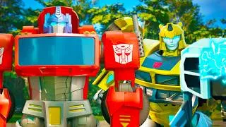 Thumbnail: Optimus Prime & Bumblebee Team Up on Cyberworld! 🤖🌐  Full Episodes 1–5 | Cartoons for Kids | Junior