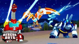 Thumbnail: Dinobots ASSEMBLE! Ultimate Monster Hunt 🦖🤝 | | Transformers Rescue Bots Full Episode | Season 4