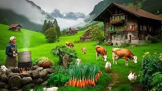 Thumbnail: Farm in Traditional Swiss Village – Livestock farming, Chicks, Milking Cows, Vegetable Harvest