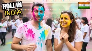 Thumbnail: FIRST TIME PLAYING HOLI in INDIA | EPIC HOLI CELEBRATION in JAIPUR INDIA 🇮🇳