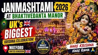 Thumbnail: JANMASHTAMI 2026 at Bhaktivedanta Manor 🦚🙏 | UK’s Biggest Krishna Celebration! 🇬🇧