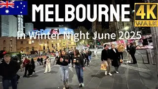 Thumbnail: Melbourne Australia Walking Tour Night In June 2025 Winter In Melbourne 4K