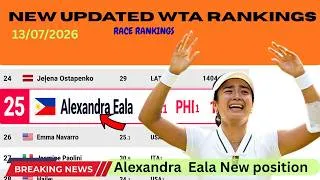 Thumbnail: NEW UPDATED WTA RACE RANKINGS 2026 (Wimbledon) Eala Climbs to No. 25 | Muchová & Nosková TAKE OVER!