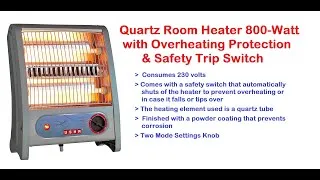 Thumbnail: Quartz Room Heater 800-Watt with Overheating Protection Unboxing