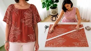 Thumbnail: A cool summer blouse in 10 minutes without a pattern ✂️ Stylish Blouse Secret