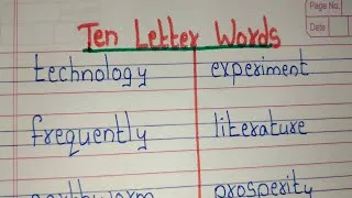 Thumbnail: 20 TEN LETTER WORDS// 10 Letter Words in english grammar 