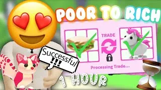 Thumbnail: I went from *POOR TO RICH* IN ADOPT ME in ONE HOUR~Crazy Overpays🤑