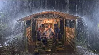 Thumbnail: 🌧️ Building a Bushcraft Shelter in the Forest | Surviving Heavy Rain Overnight