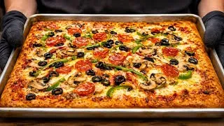Thumbnail: Best Homemade Sausage Pizza Recipe | Extra Cheesy Square Pizza | Easy Pizza at Home