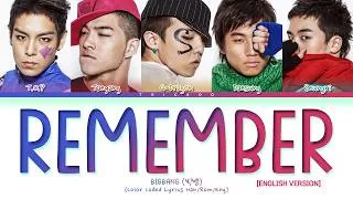 Thumbnail: BIGBANG (빅뱅) - Remember (English Version) (Color Coded Lyrics Eng)
