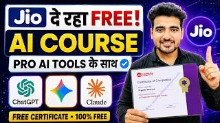 Thumbnail: Jio FREE AI Course 2026 – Get Certificate + Pro AI Tools Access (Seats Filling Fast!)