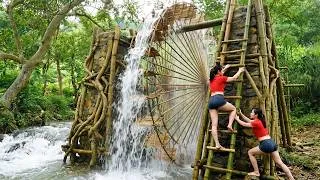 Thumbnail: Twin Sisters Create an Incredible Giant Bamboo Water Pump Wheel Using Traditional Craftsmanship