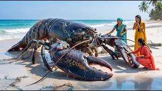 Thumbnail: 😱🦞 GIANT Lobster Destroyed Our Nets — We Cooked It in Coconut! 🥥 #fantasy