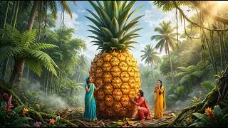 Thumbnail: 😱🍍 Amma Couldn't Make Her Last Cake — So We Found a GIANT Pineapple in the Jungle! 🍯❤️ #fantasy