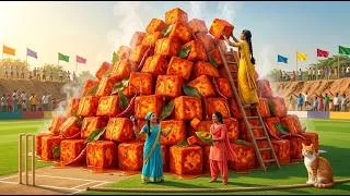 Thumbnail: 3 Girls, 1 Boy, and a Giant Forge: The Ultimate Paneer 65 Challenge! 🥩🔥
