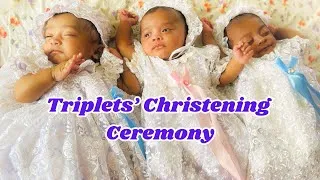 Thumbnail: The naming ceremony of our triplets |Triplets' Christening ceremony | 3 months triplets Christening