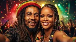 Thumbnail: Bob Marley × Rihanna 🌴 Soul Fire ( Reggae Pop Fusion 2026 )