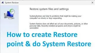 Thumbnail: How to create Restore Point & do System Restore in Windows 11 PC
