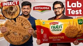 Thumbnail: Britannia NutriChoice Lab Test 😱 “0% Maida”… But 100% INSECTS?! 🪲🔬
