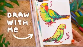 Thumbnail: Doodling wonky Parrots !! ✷ Sketchbook time ✷