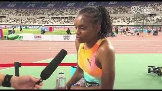 Thumbnail: Jamaica’s 🇯🇲 Nickisha Pryce Reacts after a stunning comeback win at the Shanghai Diamond League