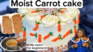 Thumbnail: How to bake & decorate moist carrot cake at home for beginners  | No Oven
