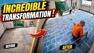 Thumbnail: Incredible Floor Transformation: Concrete To Perfect Tiles Timelapse